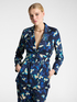 Elegant printed jacket with belt image number 0