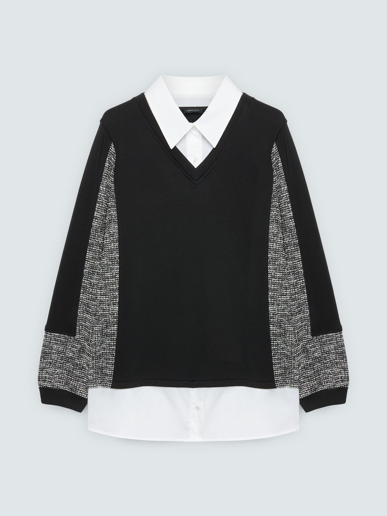 Sweatshirt mit Hemddetail image number 4