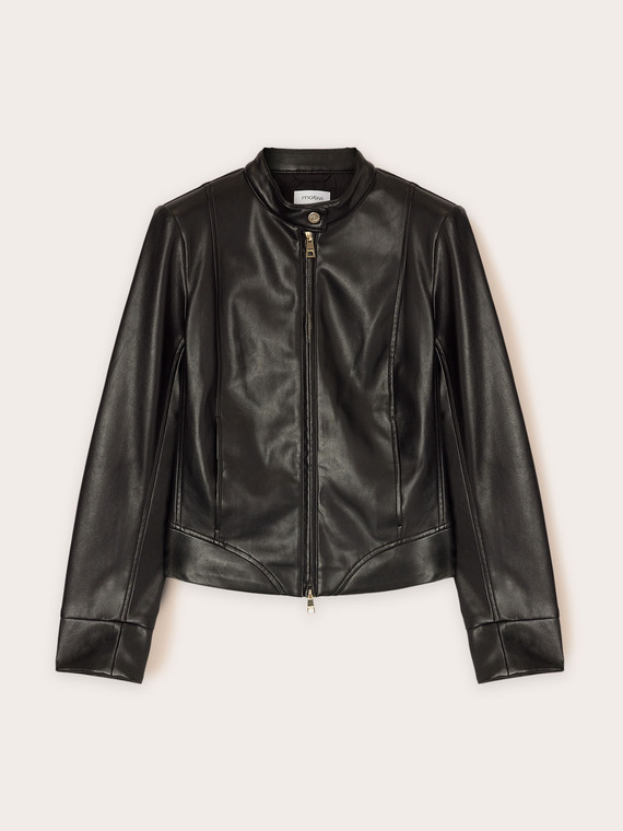 Chaqueta de tejido revestido con cortes moldeadores