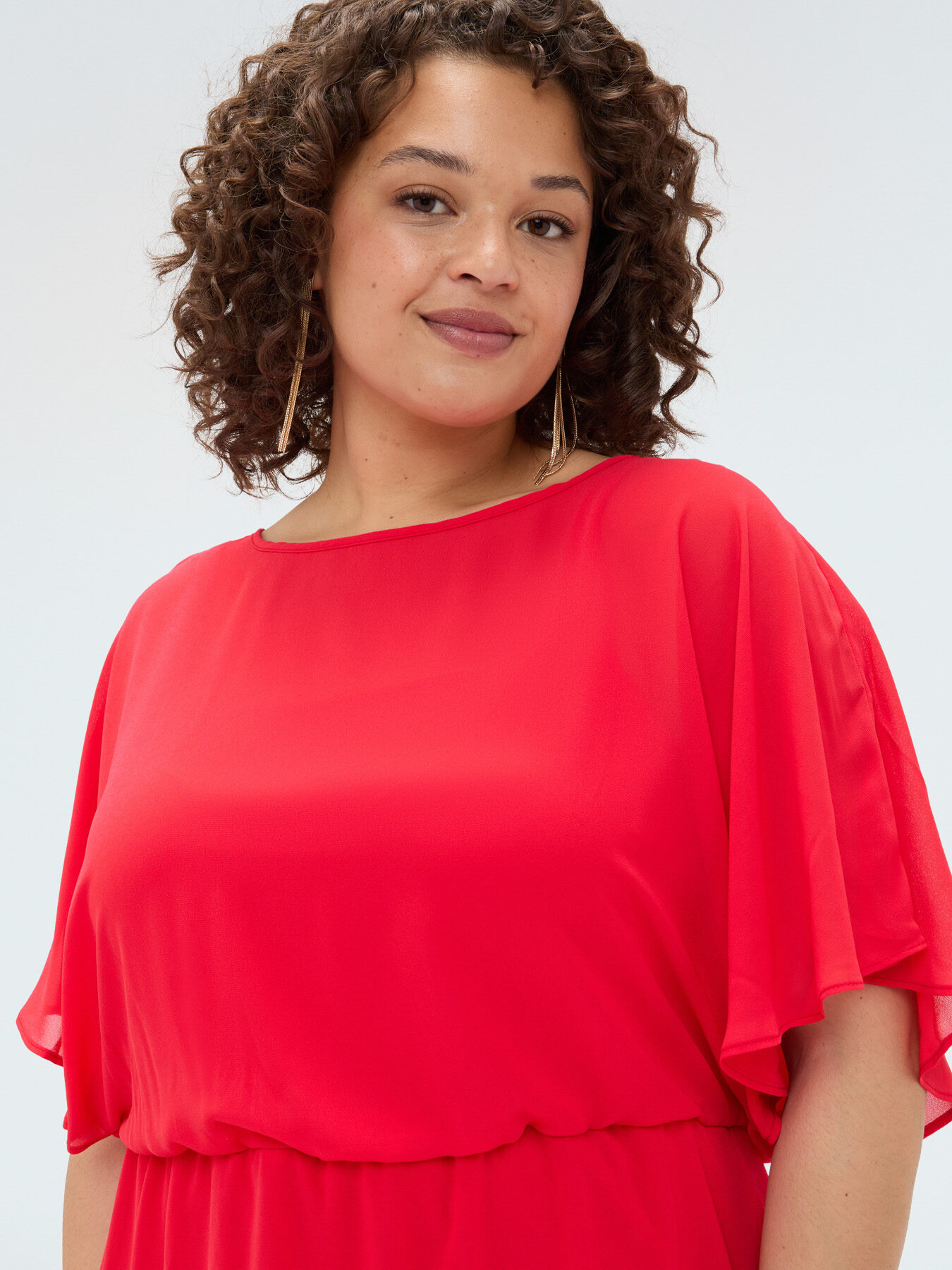 Kleid aus Georgette mit asymmetrischem Saum image number 3