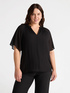 Plissee-Bluse mit V-Ausschnitt image number 2