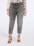Balloon jeans with used effect and luminous appliqués image number 2