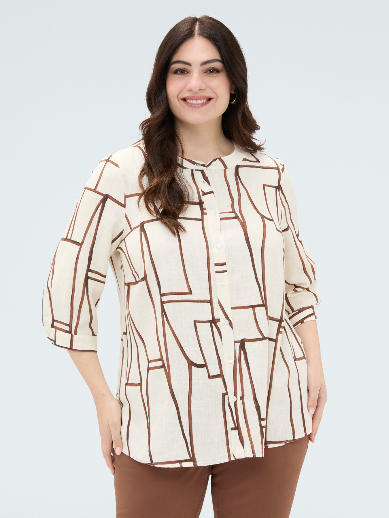 Bluse mit geometrischem Muster aus Viskose image number 0