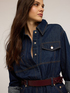 Short denim shirt dress image number 3