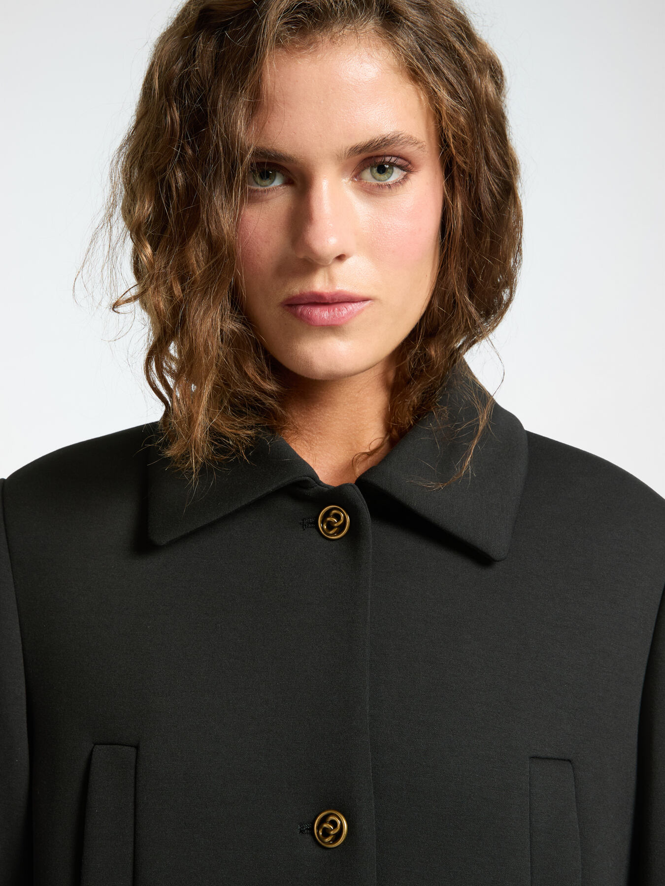 Cappotto in tessuto scuba con colletto image number 3