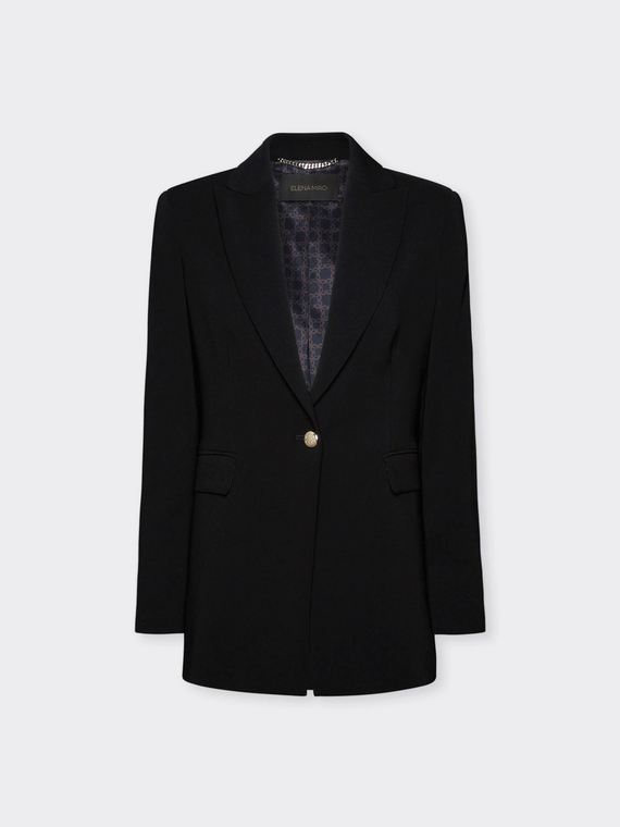 Single-breasted blazer in crepe fabric