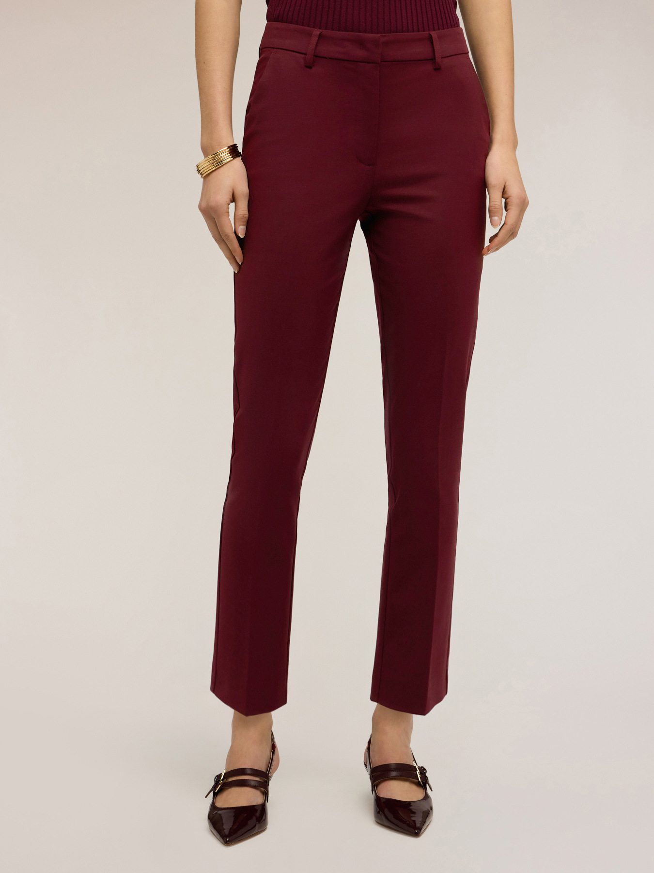 Pantaloni regular din amestec bumbac viscoză image number 2