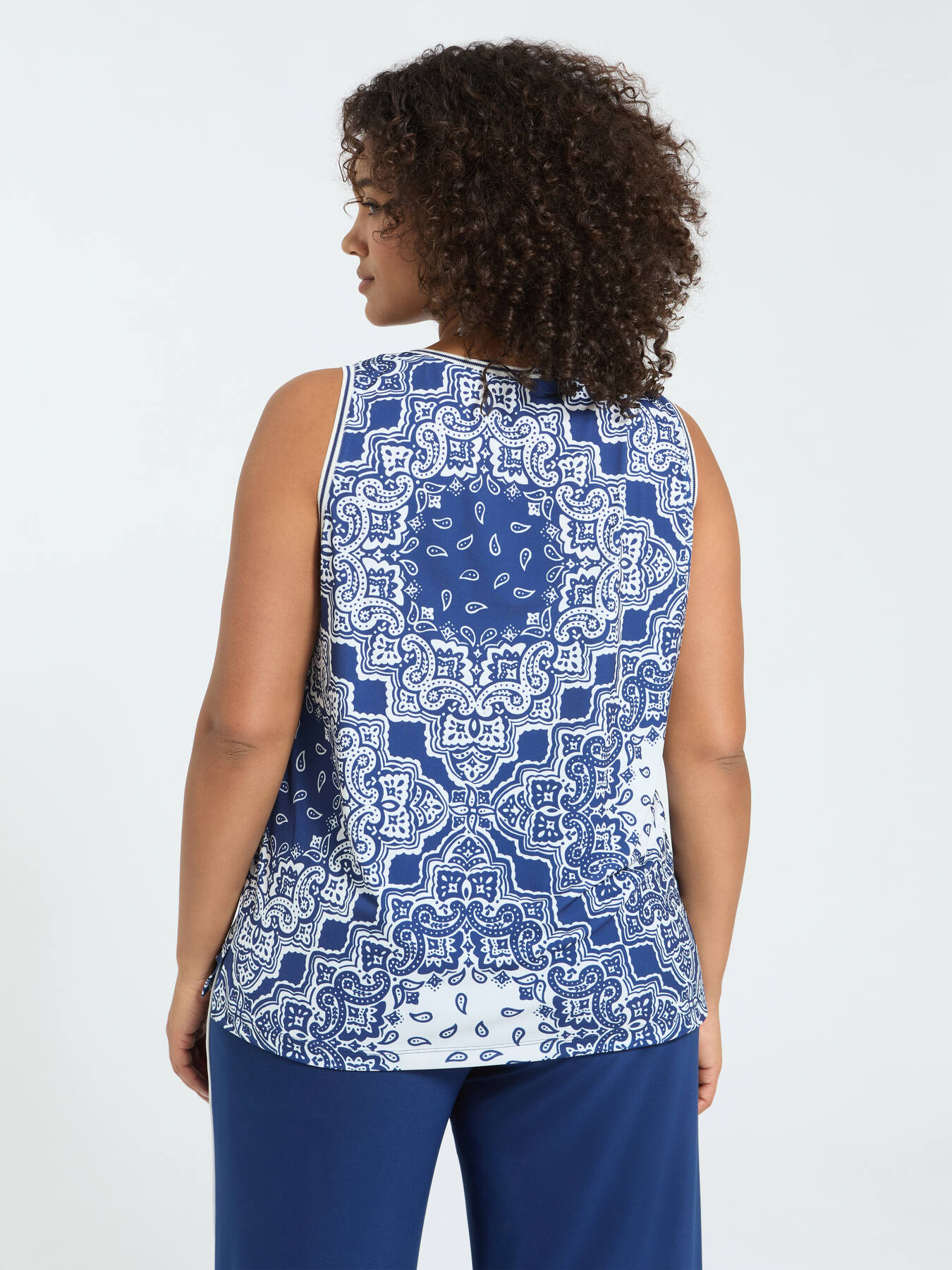 Top in jersey con stampa bandana image number 2