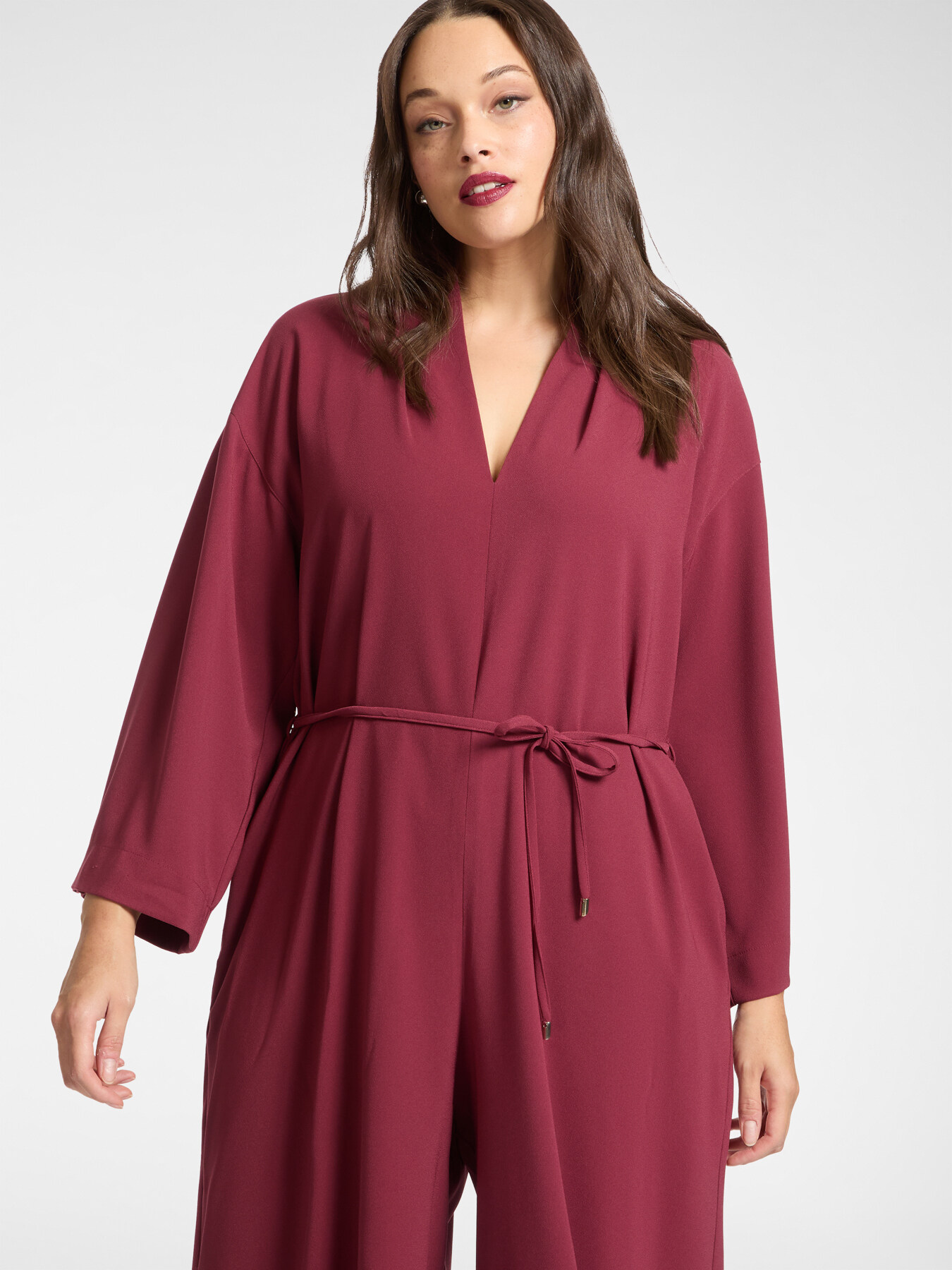 Jumpsuit in crepe fabric with belt image number 2