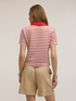 Tricou &icirc;n dungi cu guler contrastant image number 1