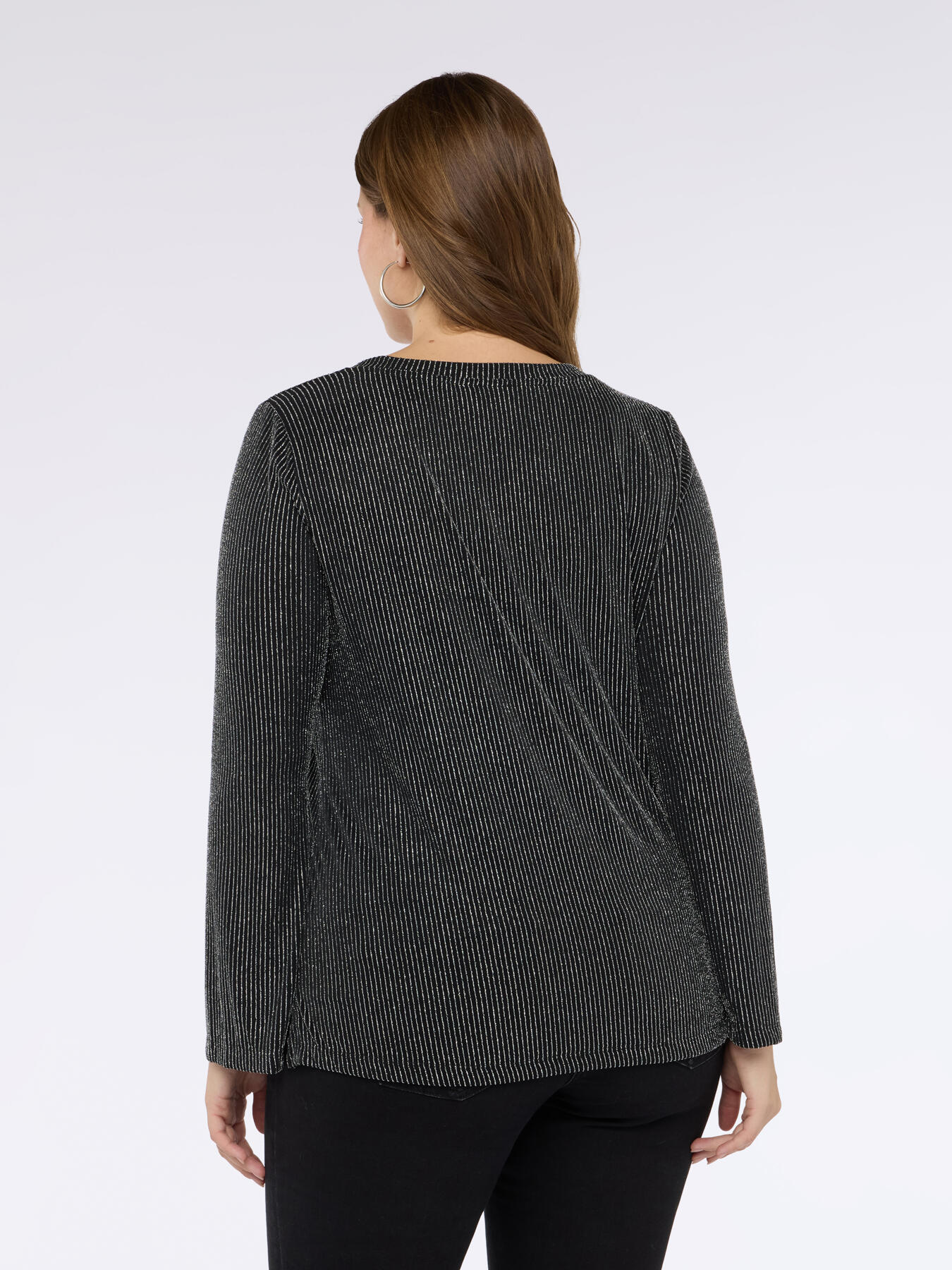 T-shirt en jersey lamin&eacute; avec encolure en V image number 1