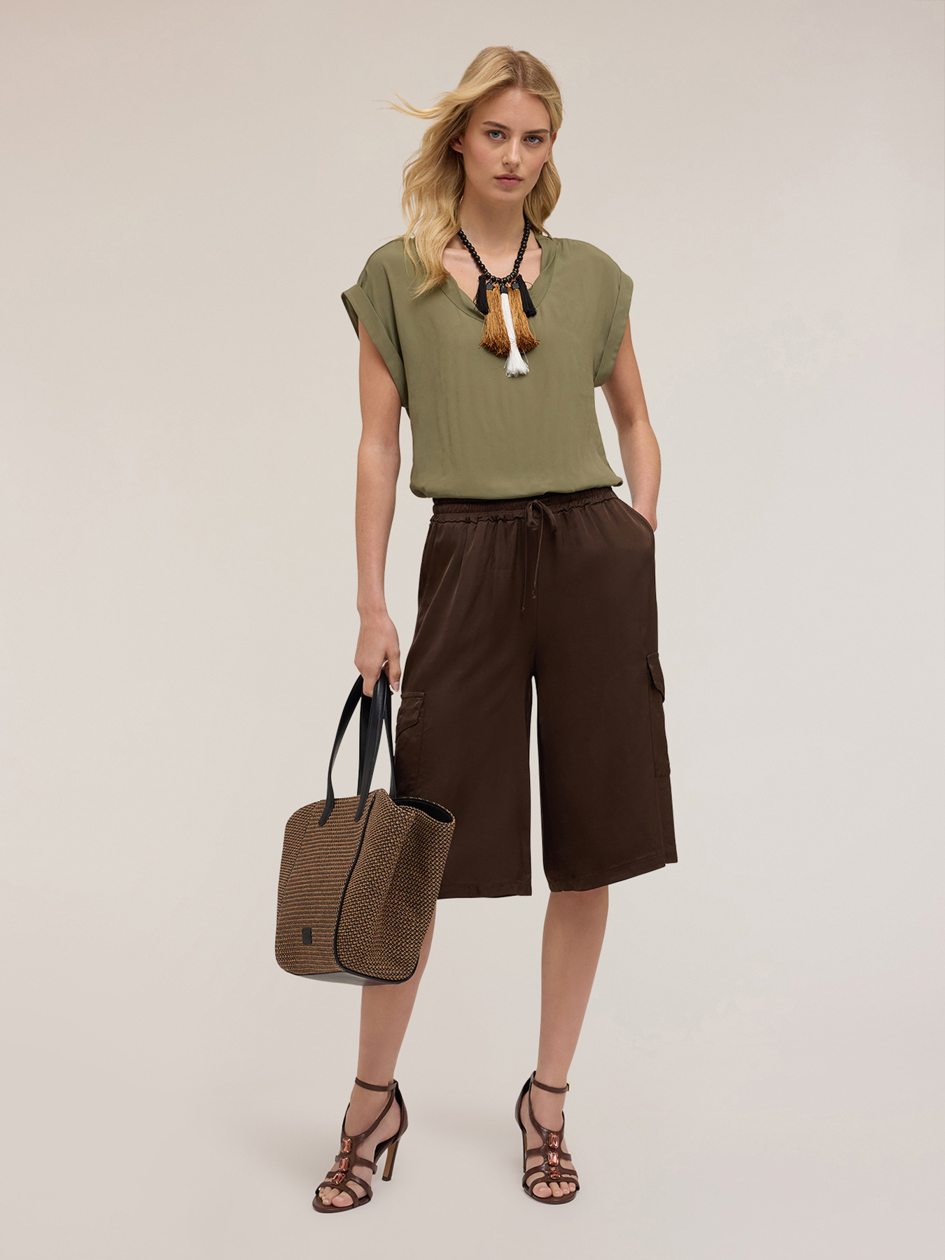 Blouse with twisted trim image number 0