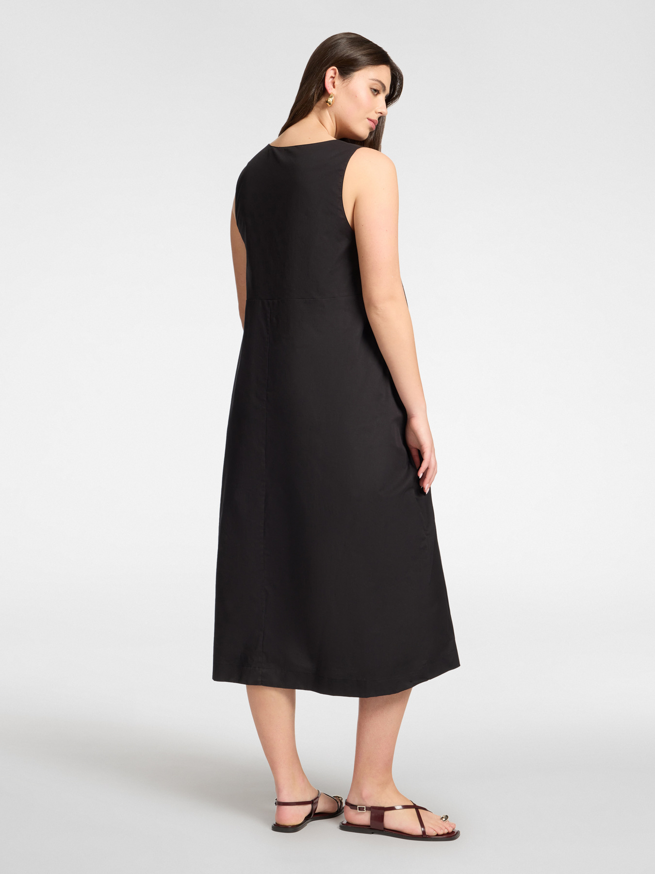 Barrel dress in poplin image number 1
