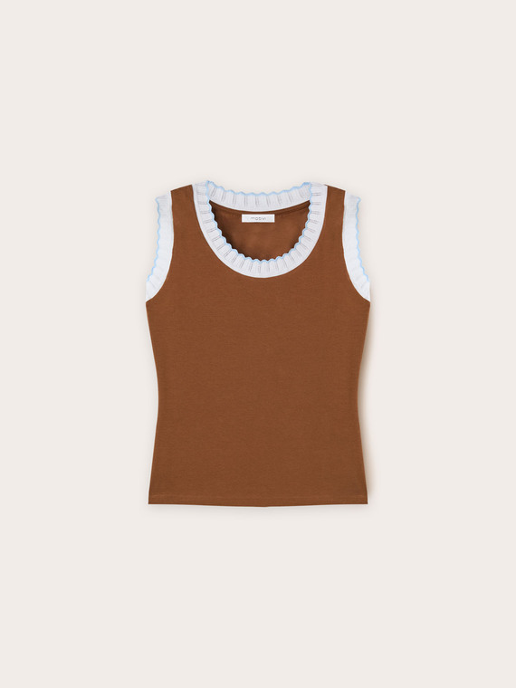 Top mit Strickbündchen