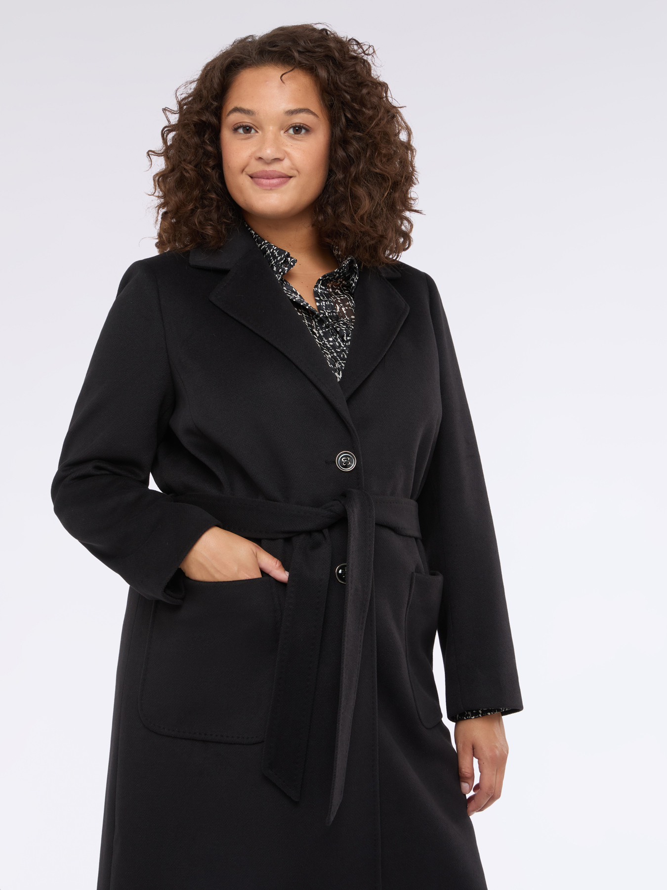 Langer Mantel mit Gürtel image number 3