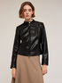Blouson en tissu enduit avec découpes effet modelant image number 2