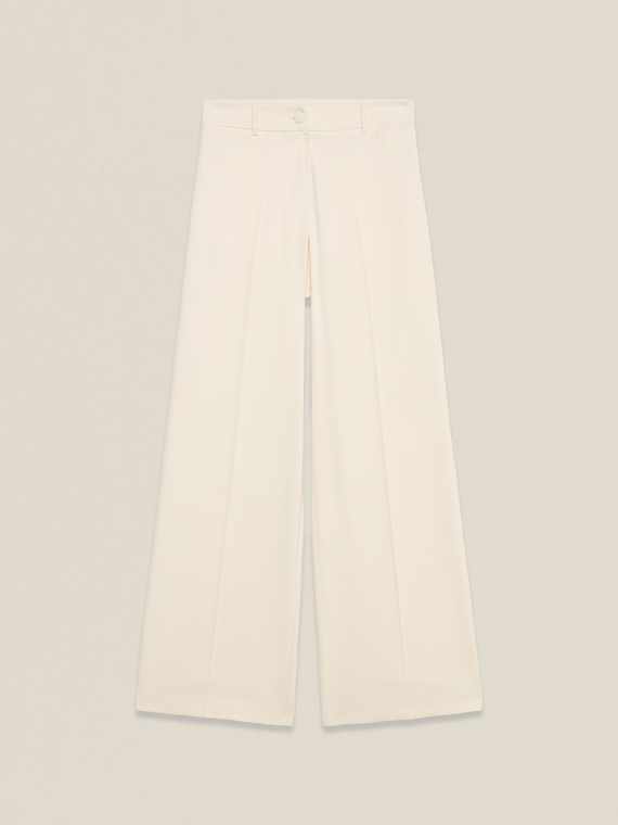 Pantaloni palazzo din țesătură crepe