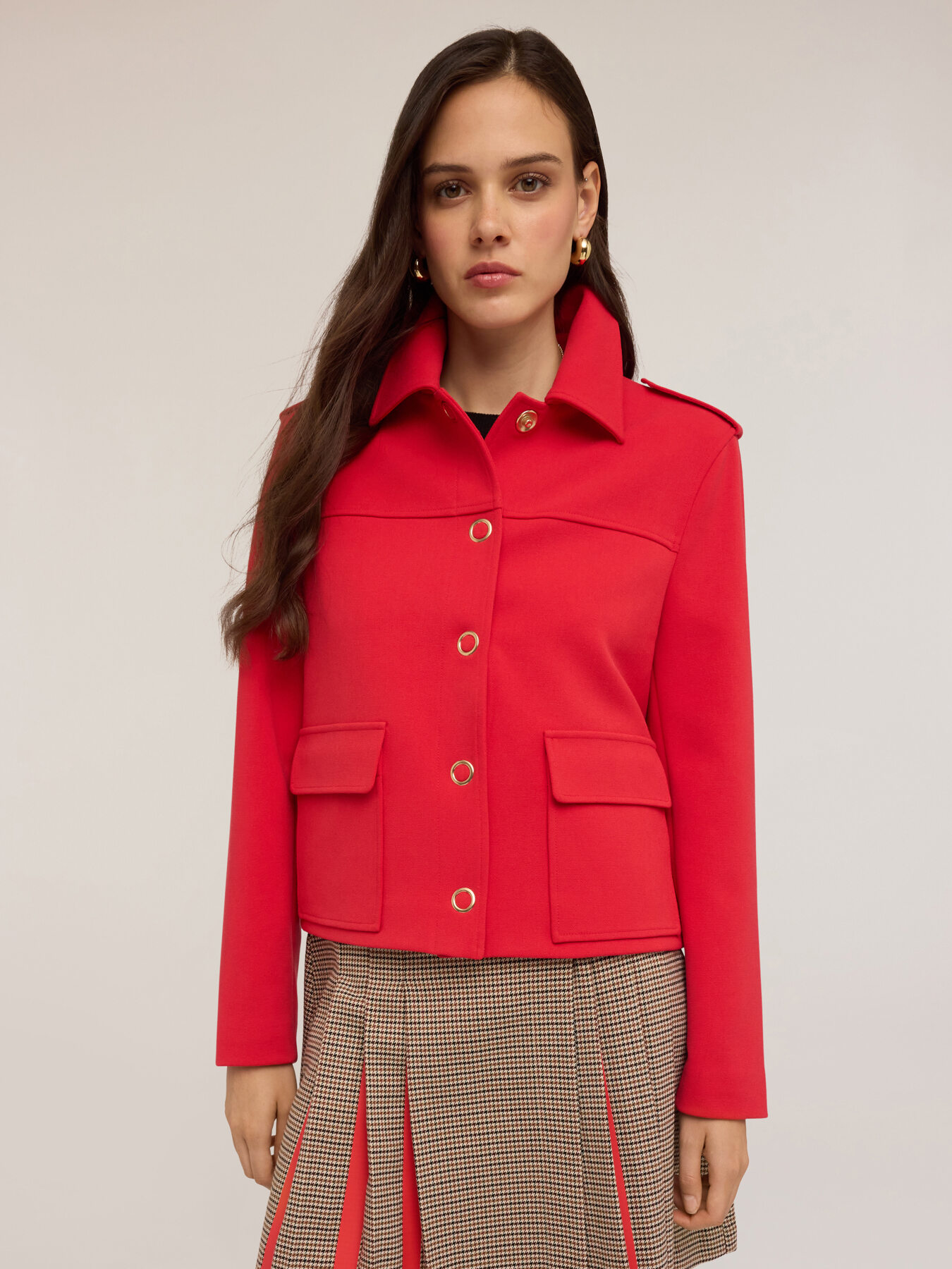 Viscose blend jacket with epaulettes image number 3