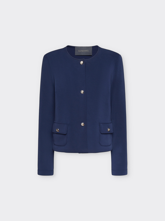 Jacke mit rundem Halsausschnitt aus Scuba