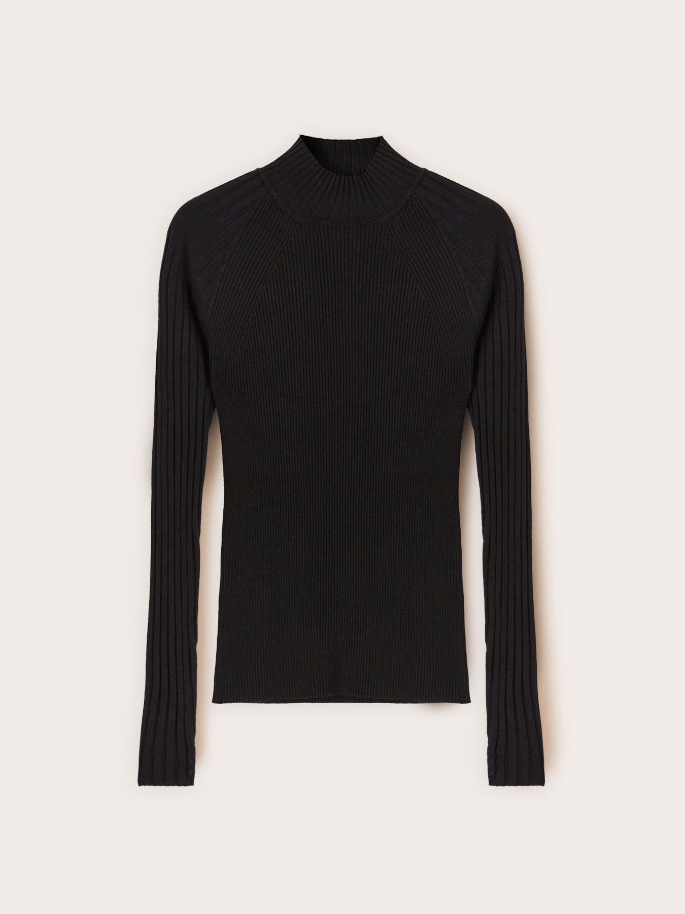Fitted ribbed turtleneck sweater image number 4