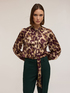 Blouse with bow in camouflage pattern image number 0