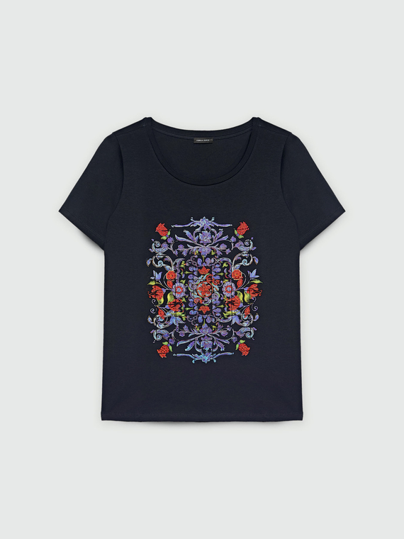 T-shirt avec imprimé majolique