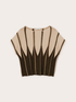 Lurex striped kimono sweater in pleated effect yarn image number 4
