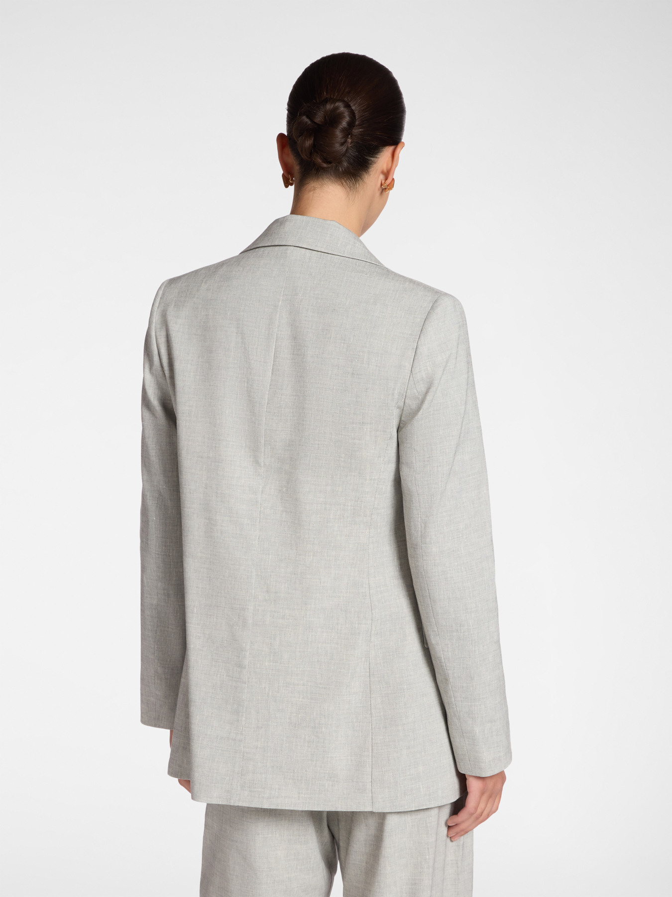 Blazer de mezcla de lino con botonadura sencilla image number 1