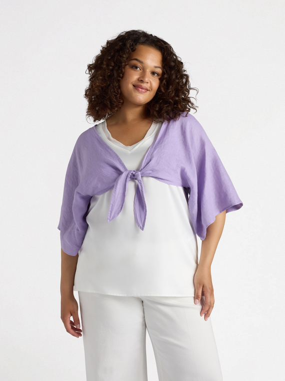 Dual fabric shrug