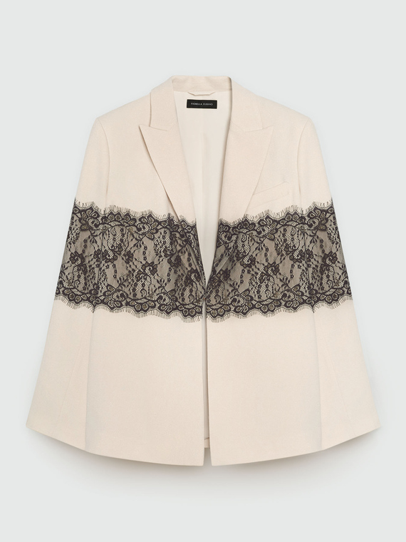 Blazer mit Maxi-Einsatz aus Spitze