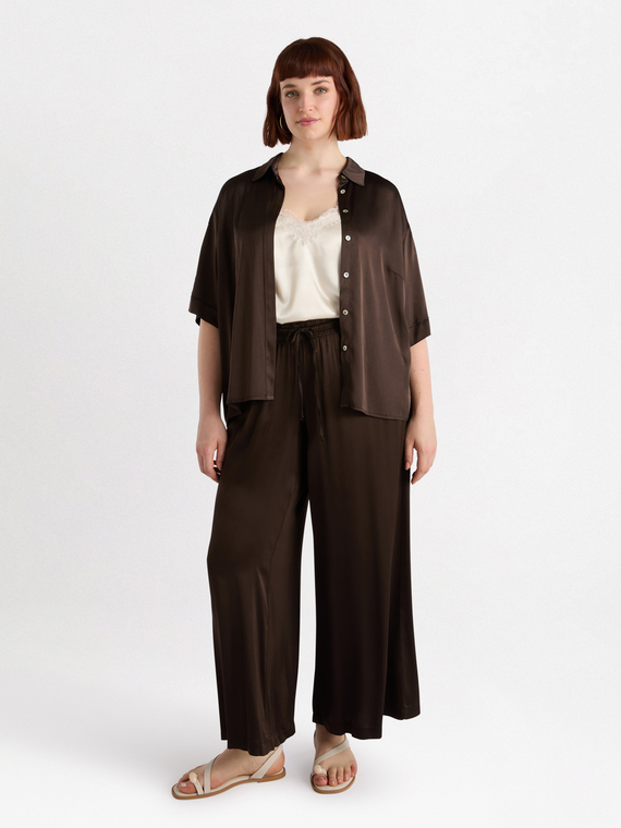 Stretch satin shirt