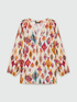 Ikat print blouse image number 4