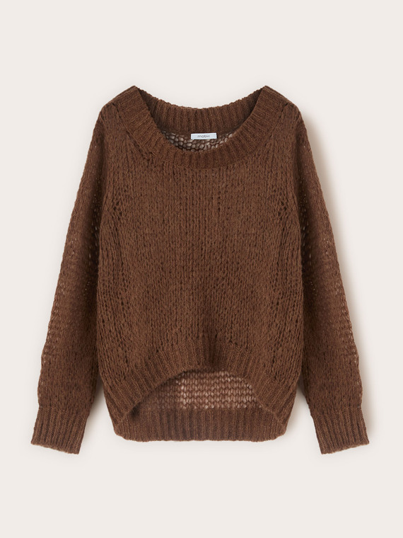 Pull oversize ajouré en mohair