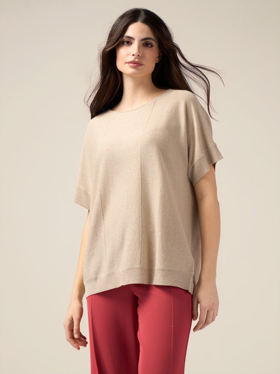 Camiseta de lurex con mangas cortas