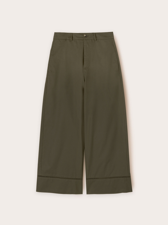 Pantalon jambe large avec détail ajouré