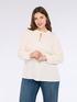 Viscose muslin blouse with teardrop neckline image number 2