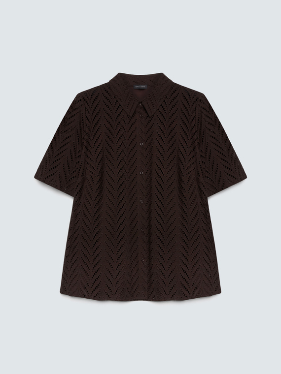 Camicia in cotone sangallo