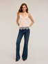Flared jeans with button motif image number 2