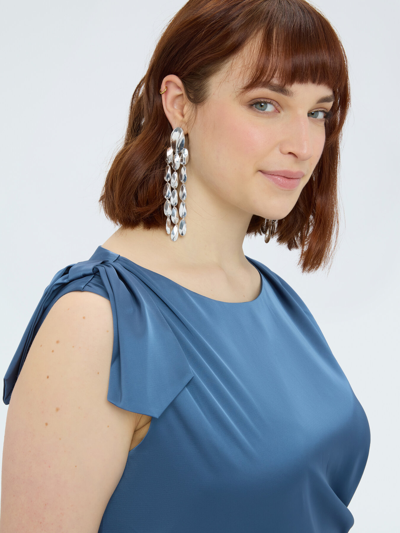 Vestito in raso con drappeggio image number 3