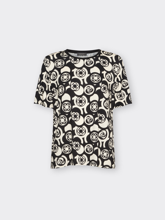 Printed viscose t-shirt