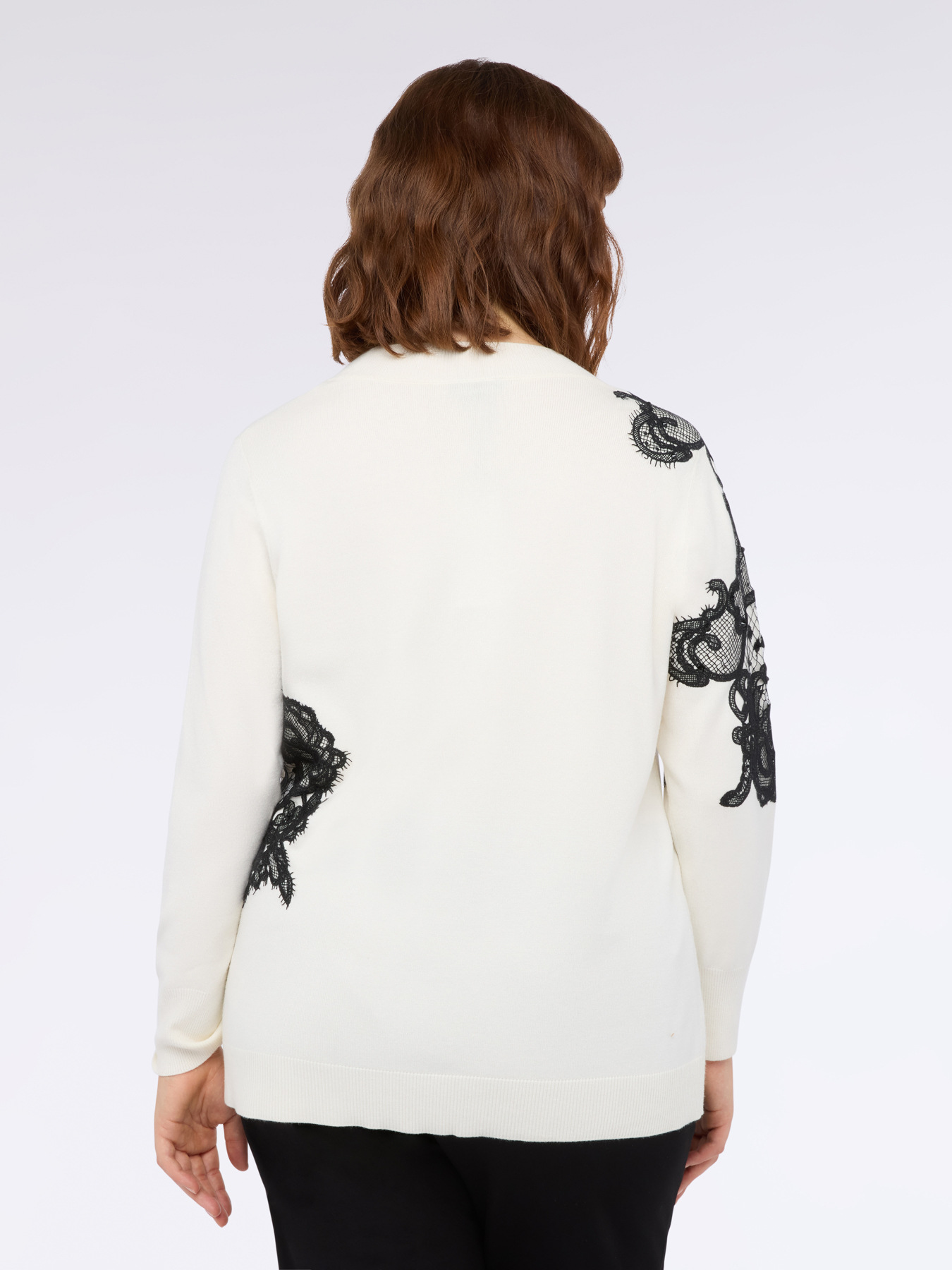 Sweater with lace details image number 2