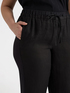 Pantaloni in lino e jersey con lacci image number 3