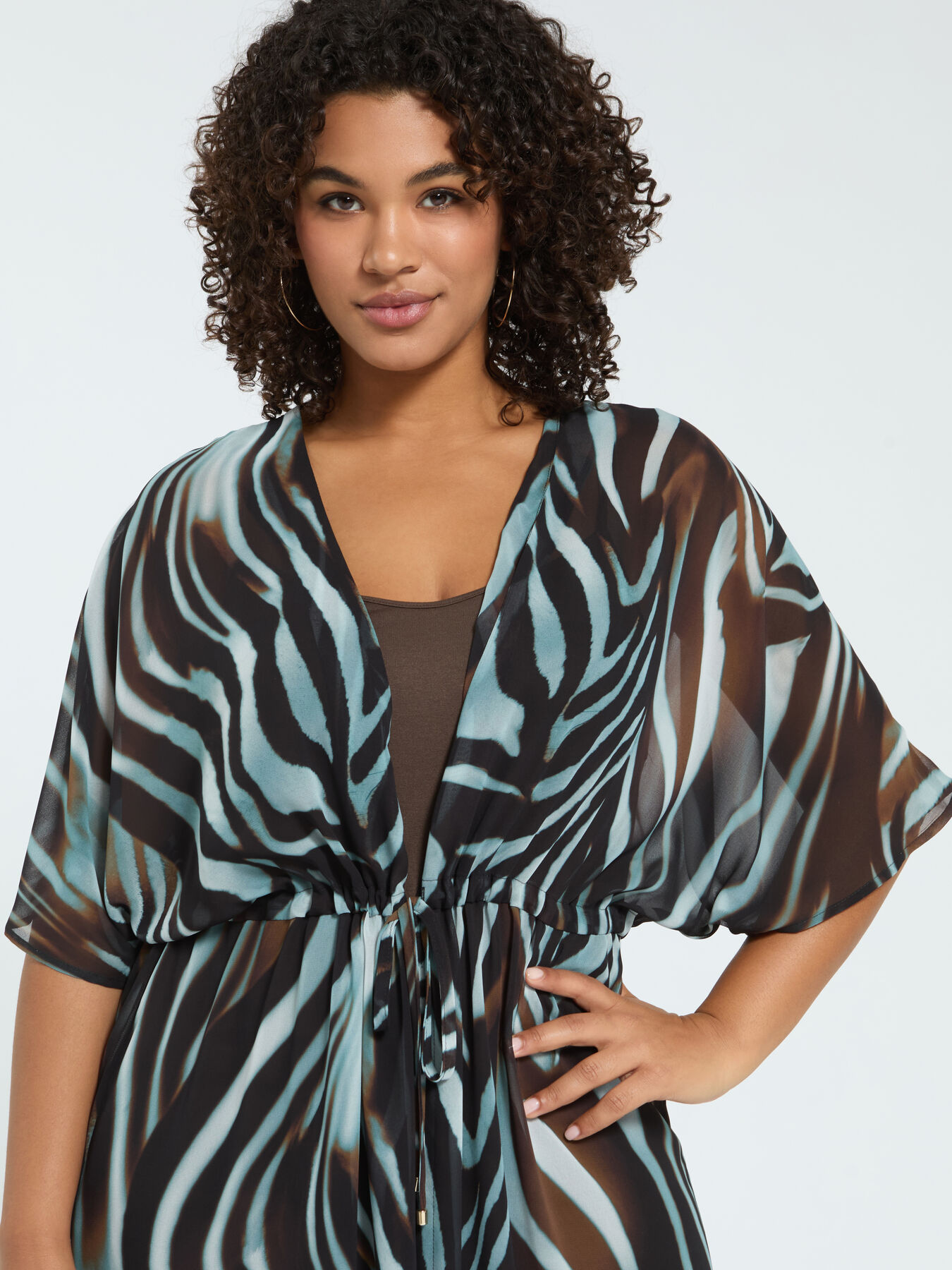 Zebra-Kaftan mit Unterrock image number 2