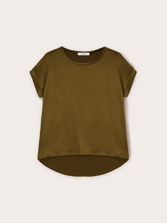 T-Shirt aus zwei verschiedenen Materialien