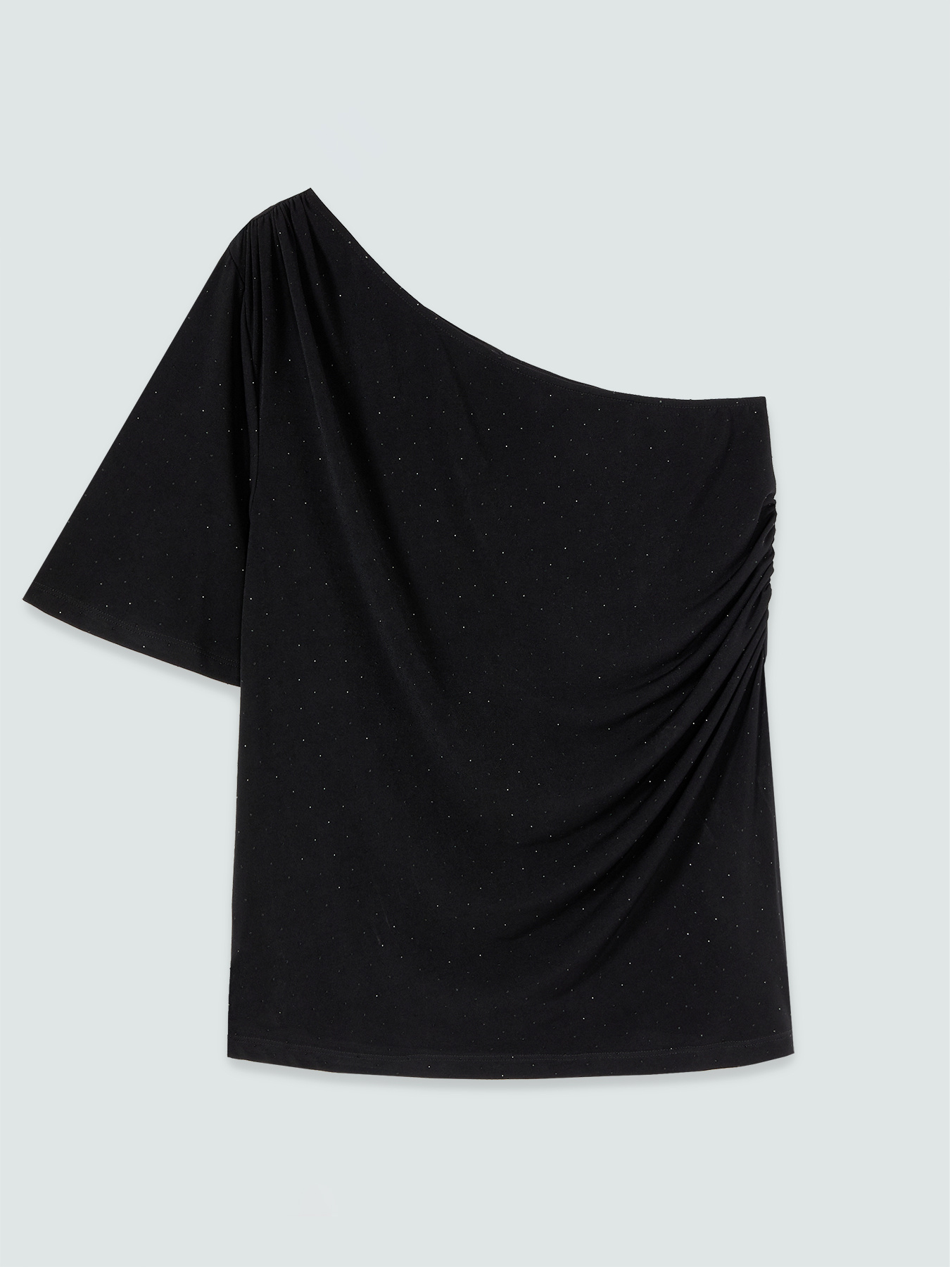 Einschultriges T-Shirt aus Jersey mit Lichtpunkten image number 4