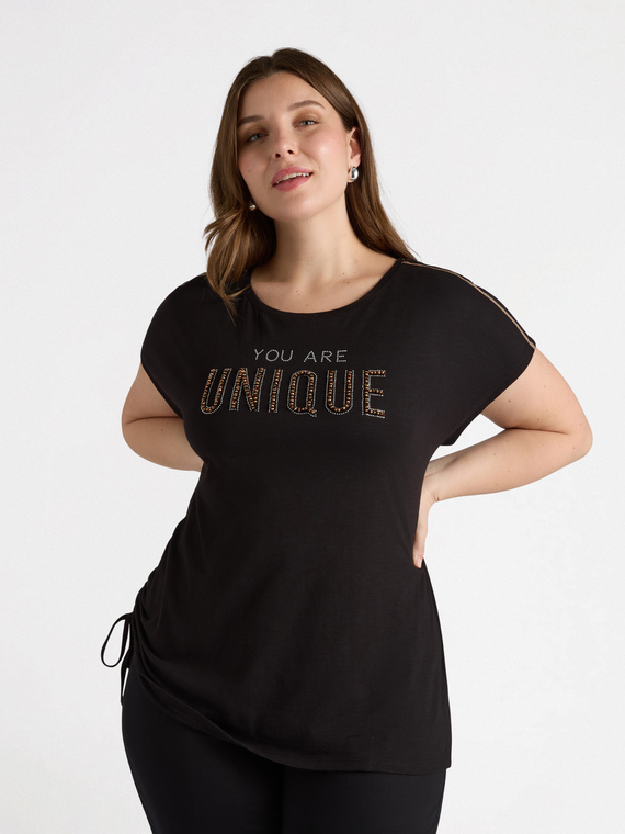 T-Shirt mit gesticktem Schriftzug