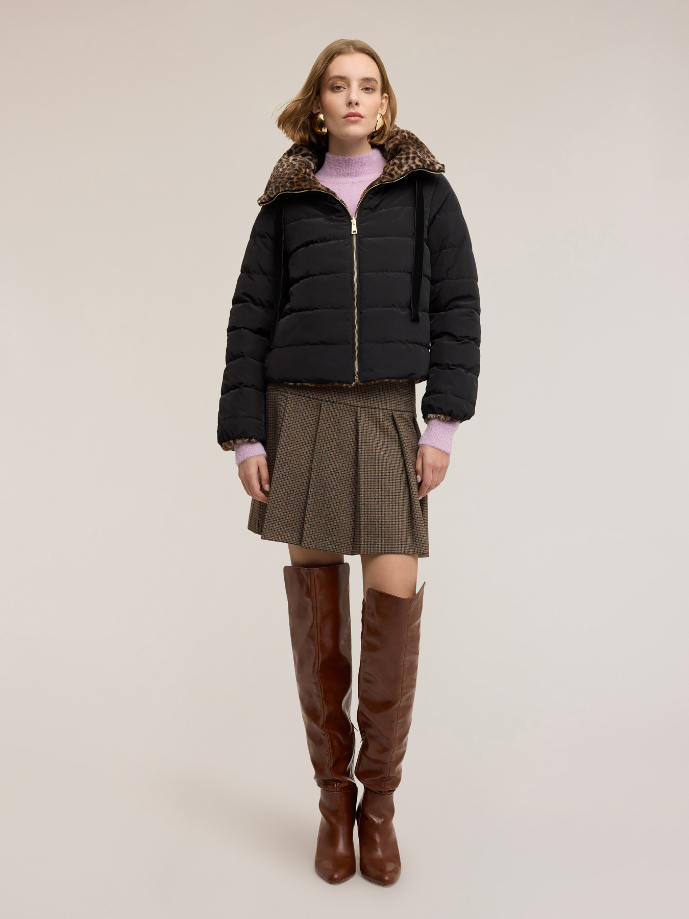 Reversible faux fur effect jacket image number 4