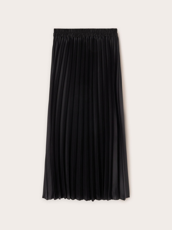 Jupe midi plissée en satin