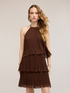 Short pleated ruffled dress image number 2