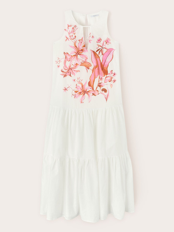Tiered maxi dress with floral print